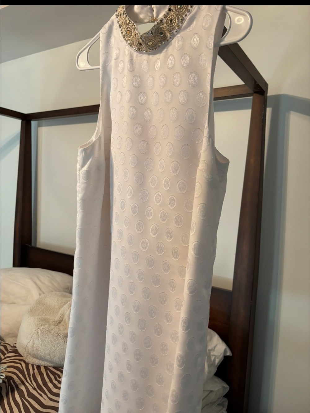 Lilly Pulitzer White Dress with Beaded Collar